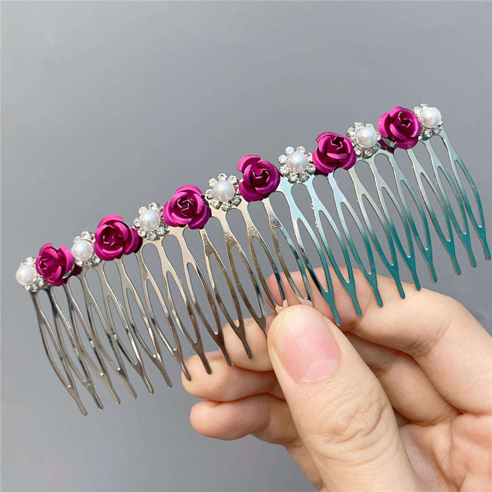 Fashion Diamond-studded Pearl Bow Hair Comb Wholesale Nihaojewelry display picture 8