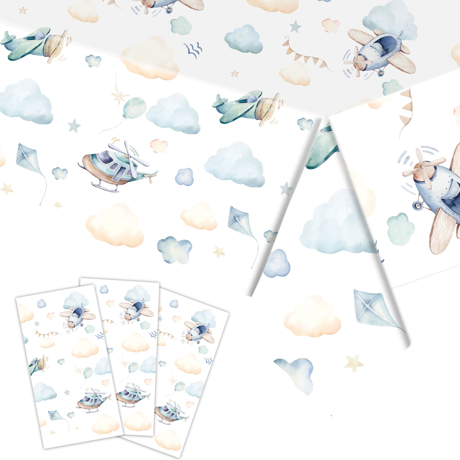 New flying machine cloud theme party tablecloth children holiday party party decoration party disposable tablecloth