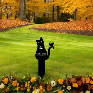 Cat Tombstone Memorial Pile Memorial Pet Memorial Garden Decoration Waterproof Acrylic Tombstone Cemetery Sympathy Garden Pile