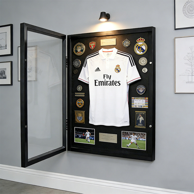 Cross-Border Spot Jersey Frame Football Basketball Souvenir Collection Display Frame Rectangular Wooden Crafts Photo Frame