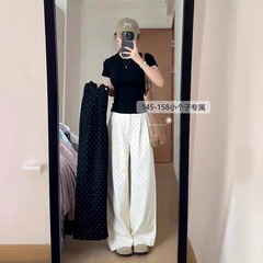 波点高腰ジーンズ女性春秋新商品太ったmm大サイズは股を遮って痩せています。
