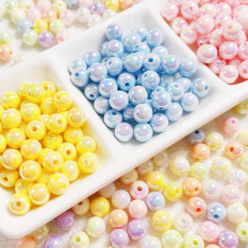 8-12 ミリメートル Mapei UV カラー電気メッキソリッドカラーダンシングビーズ DIY 携帯電話チェーンキーホルダービーズ材料アクセサリー|undefined