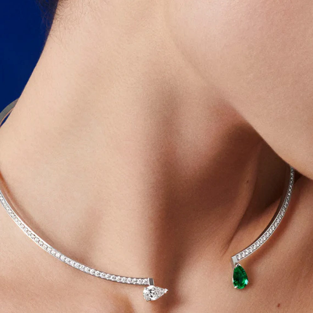 Moda nuevo collar de diamantes de imitación europeo y americano simple cadena de clavícula en forma de gota accesorios elegantes gargantilla femenina