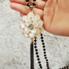 Advanced accessory, sweater, chain from pearl, long trend demi-season necklace, high-quality style, Japanese and Korean