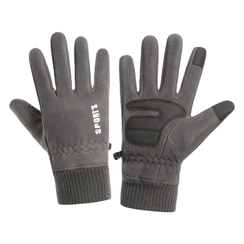 Polar polar invierno guantes calientes hombres y mujeres forrado de lana engrosada pantalla táctil impermeable al aire libre esquí guantes de equitación al por mayor