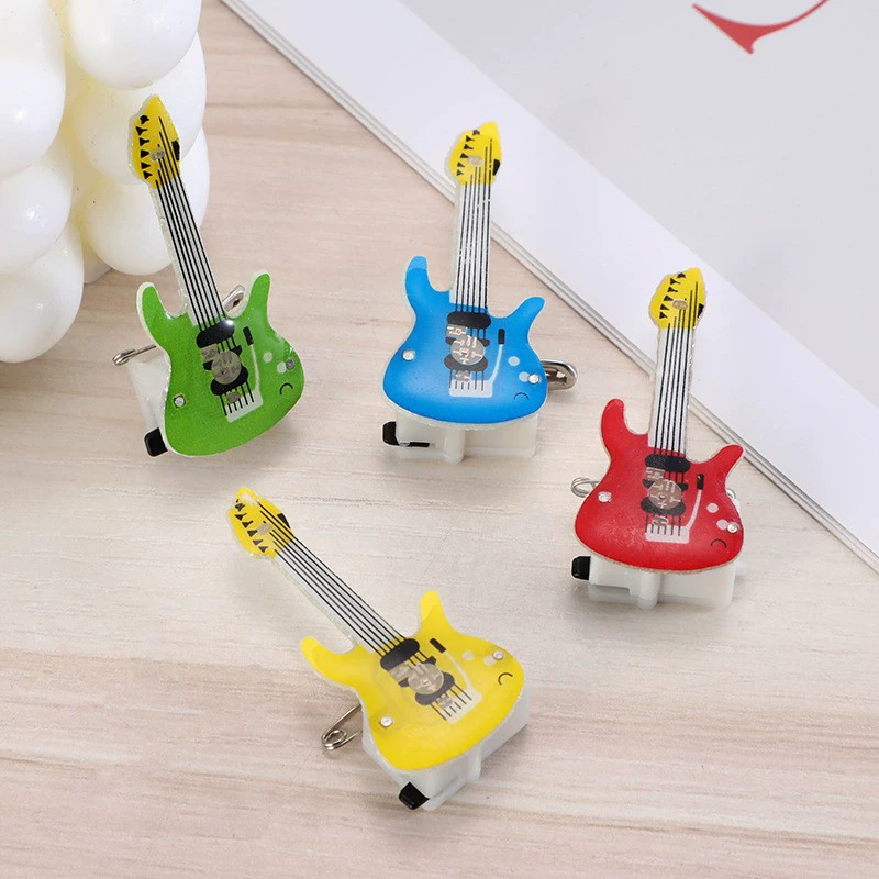 Flashing guitar, creative brooch, music nail decoration, creative gift, Birthday gift