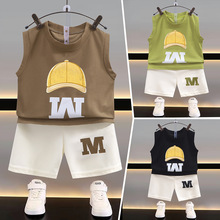 夏季新款儿童背心套装男童无袖上衣短裤韩版夏装两件套童装薄批发