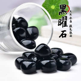 天然黑曜石滚石香薰扩香石淘矿石大颗粒鱼缸盆栽水晶石