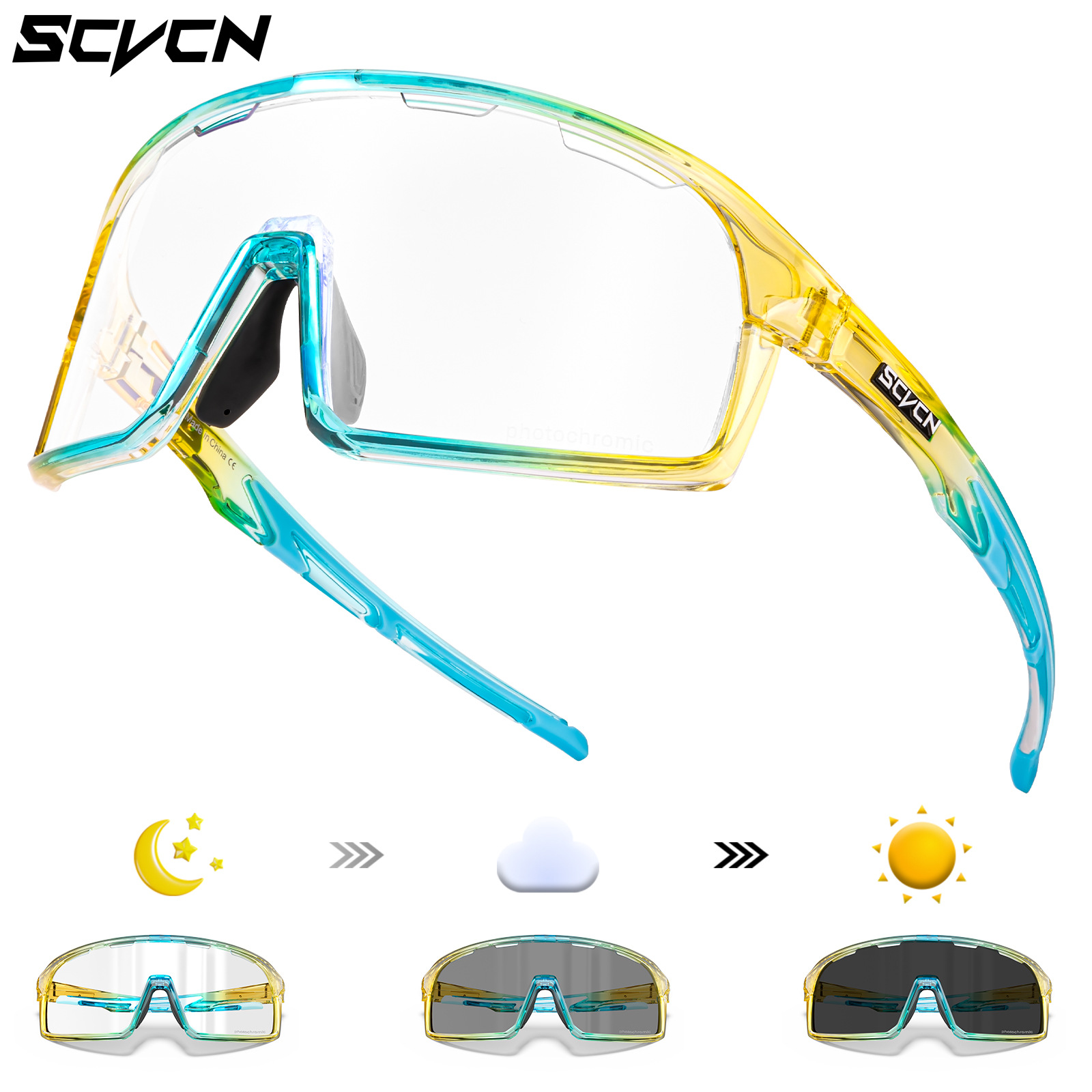 Gafas Fotocromáticas de Ciclismo TR90 Anti-viento para Bicicleta de Montaña