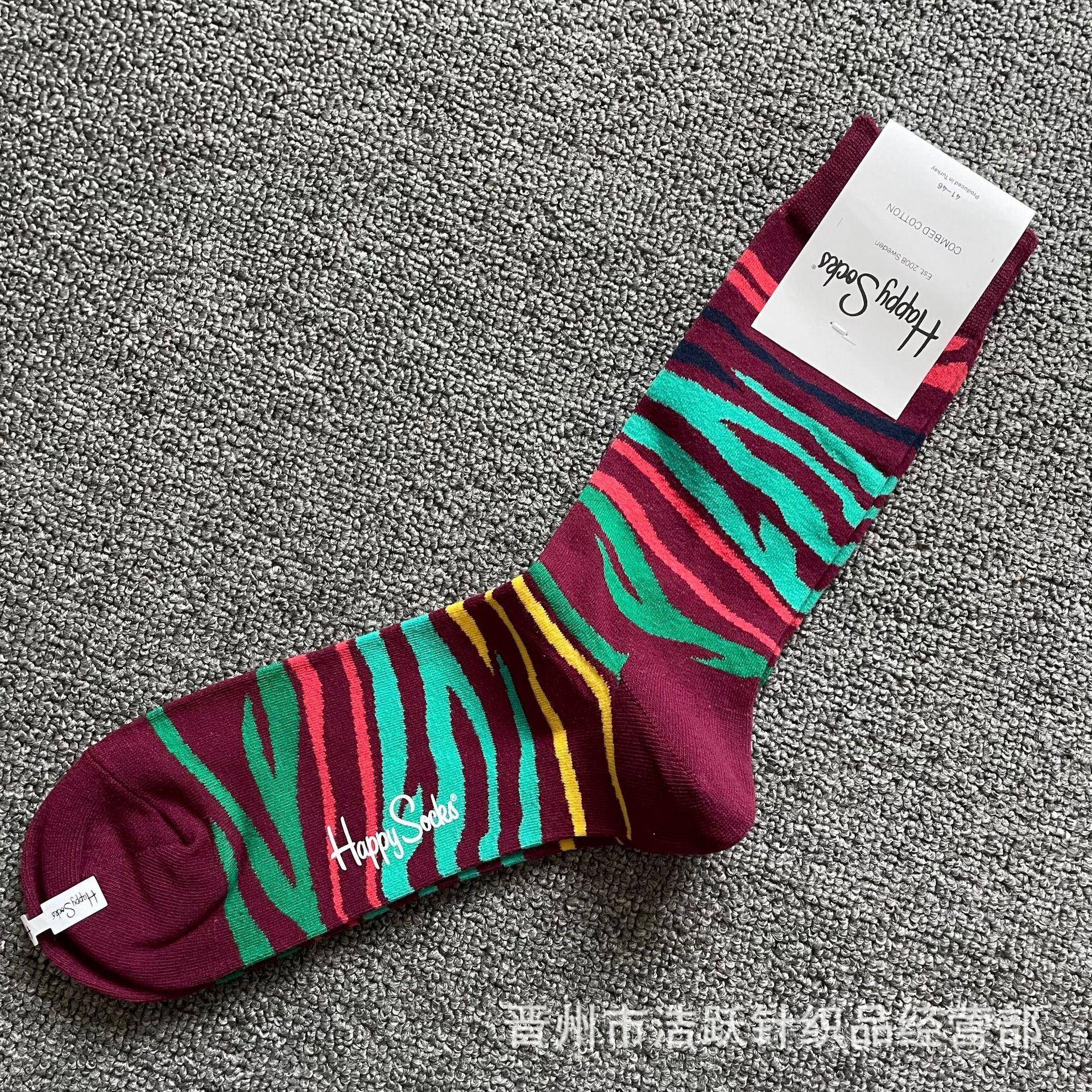 Happy socks新品高品质ハイレザー男性ソックススウェーデンコットンソックスファッションソックスカップルinsロング美脚ソックス