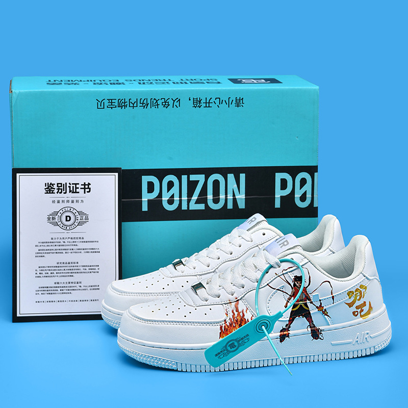 Nezha DIY Magic Pill Aj Air Force One Co-Branded Third Prince Casual Sneakers for Men and Women White Shoes 2026 New Trend Nezha DIY Magic Pill Aj Air Force One Co-Branded Third Prince Casual Sneakers for Men and Women White Shoes 2026 New Trend