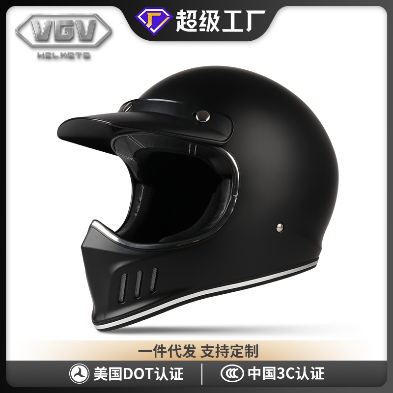 VGV casco de la motocicleta de la vendimia unisex Four Seasons universal casco de invierno