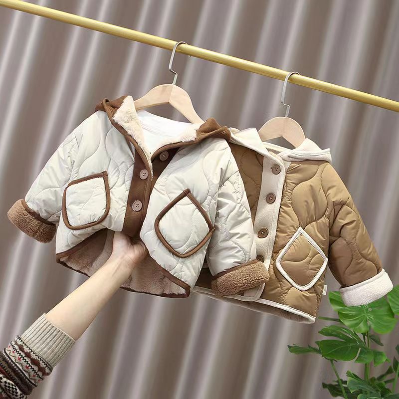 Abrigo acolchado de algodón con forro polar para hombres y mujeres de estilo occidental otoño e invierno abrigo cálido cardigan recién nacido lindo Abrigo acolchado de algodón