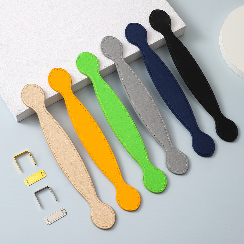 柜子皮拉手皮革把手配件歐式抽屜提手黑色裝飾圓形家具衣櫃門拉手