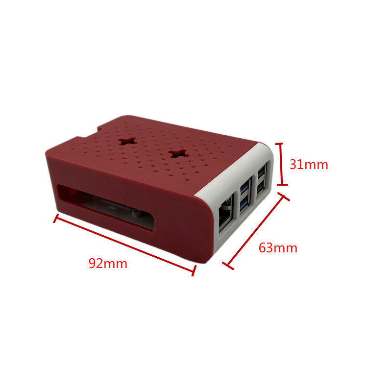 树莓派4代ABS塑料外壳 Raspberry pi 4 model B+外壳 黑白透