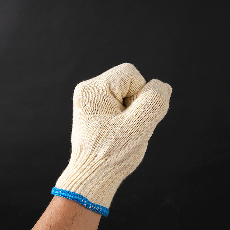 勞保手套棉紗棉線尼龍防護線手套防滑加厚針織耐磨批發手套幹活