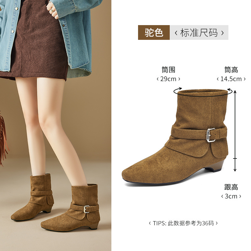 Botas de talón corto de león antiguo mujeres 2026 nuevo otoño punta británico estilo Martin botas retro botas occidentales
