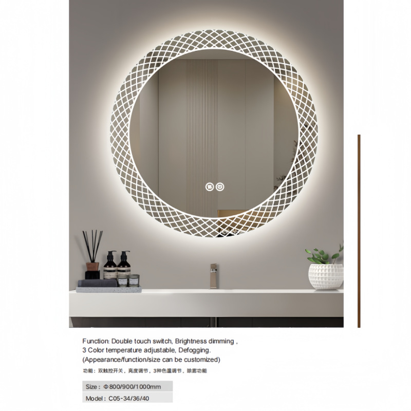 espejo de baño LED colgado en la pared espejo de baño anti-nebble con luz espejo inteligente de baño doméstico colgado en la pared espejo de baño image 1