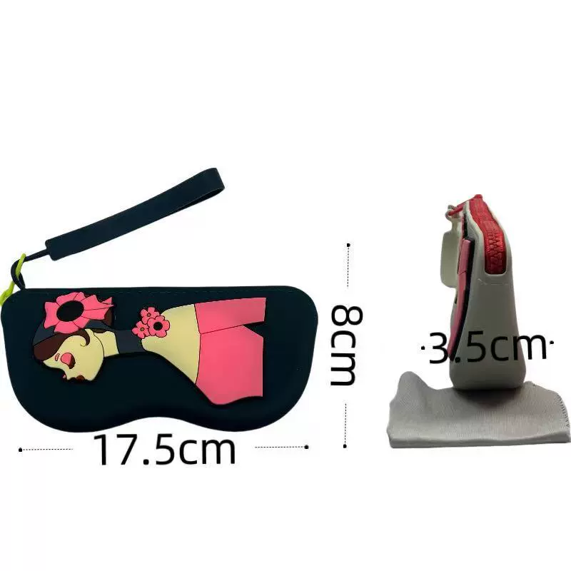 Cartoon cute handheld silicone glasses, protective sunglasses, storage system
