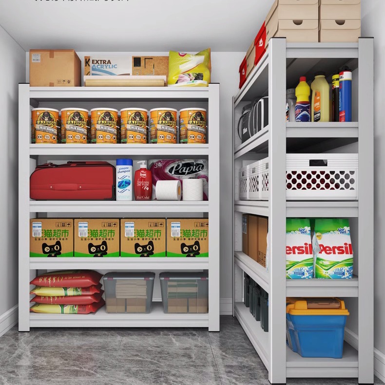 Estante de almacenamiento rack de almacenamiento de múltiples capas sala de almacenamiento del hogar almacén balcón ángulo de acero supermercado almacenamiento de hierro estante de almacenamiento