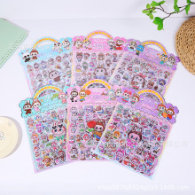 外贸热销卡通LABUBU双层立体泡泡贴3D立体贴纸精灵天团兔子粘贴画