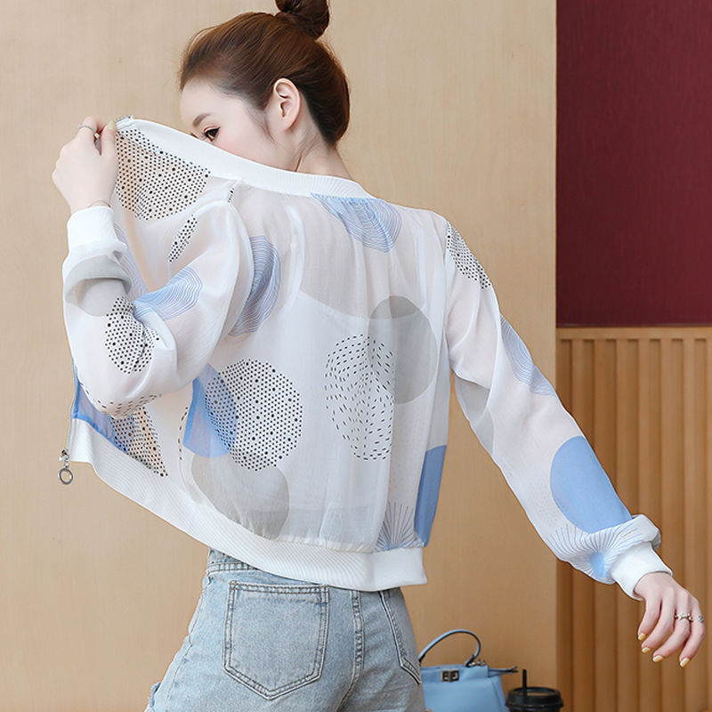 Factory Direct Sales Jacket 2024 Spring, Autumn and Summer New Korean Style Loose Jacket Long-Sleeved Chiffon Sun Protection Clothing for Women