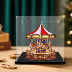アクリルディスプレイボックス羅来カルーセルオルゴール diy 手作りオルゴールモデル収納ボックスに適しています