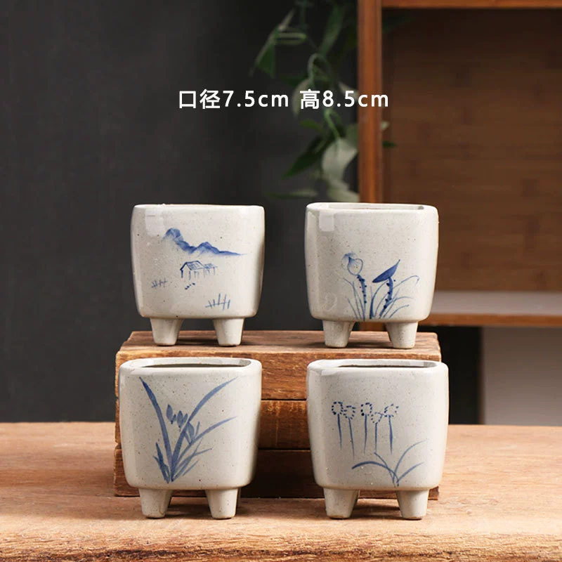 Creative Ceramic Flower Pot, Handmade Factory Direct, Assorted Decorative Designs, Small 7–10 cm