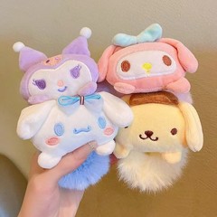 超かわいいシナモン犬ぬいぐるみヘアバンド秋と冬の女の子のヘアゴムバンド子供用クロミヘアアクセサリー
