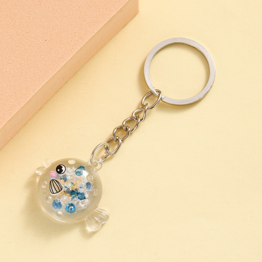 9g Weight Keychain Classification 1 Piece Quantity Daily Occasion Resin Material Fish Pattern Unisex Gender Cute Style 1 Piece Cute Fish Resin Unisex Keychain 6