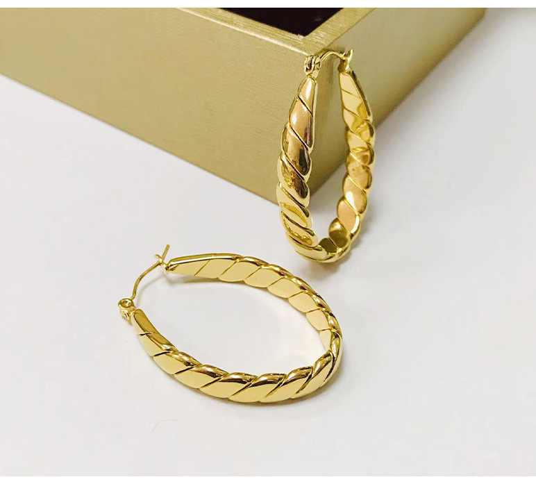Lady Circle Solid Color Stainless Steel Plating Hoop Earrings 1 Pair