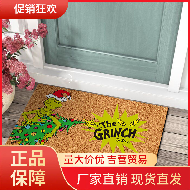 V45O in stock Grinch Floor Mat Cross Border Christmas Carpet Holiday Entry Door Mat Green Clown Foot Mat Green V45O in stock Grinch Floor Mat Cross Border Christmas Carpet Holiday Entry Door Mat Green Clown Foot Mat Green