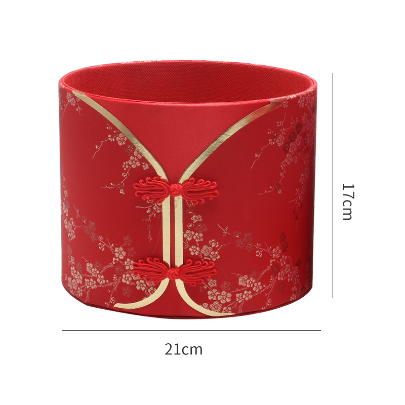 2025 seda cheongsam chino barril de bendición marea nacional estilo chino barril de abrazo de año nuevo flor caja de flores de bendición barril de bendición de año nuevo