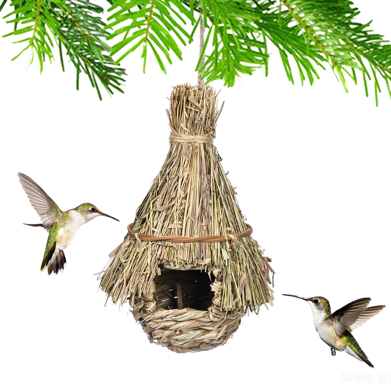Popular en stock transfronterizo creativo natural heno pájaro casa al aire libre jardinería decoración mascota paja casa Nido de Pájaro image 2