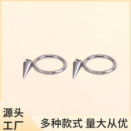 热销新款F136背面镶石带吊坠耳钉耳环G23钛合金身体穿刺饰品鼻环