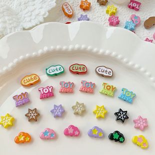 Candy color cute cloud snowflake letter paint alloy diy beaded beads bracelet necklace hair accessories