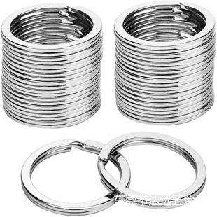 Amazon Cross-border Flat Key Ring Flat Ring Flat Ring Flat Key Ring Iron Double Ring Keychain Lat Color Spot