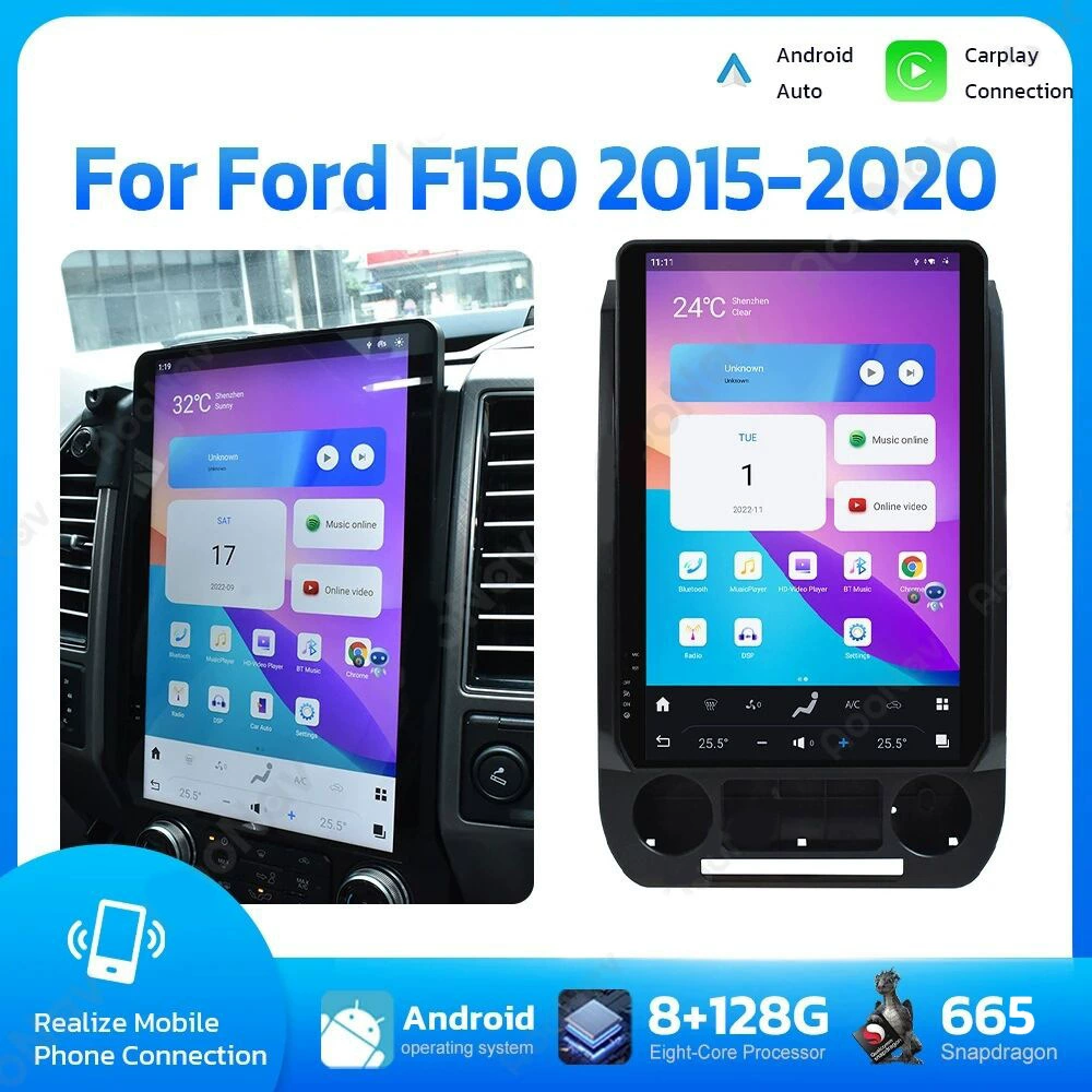 Применимо к Ford F150 Android интеллектуальная модификация автомобиля центральное управление большим экраном вертикальный навигатор реверсивное изображение все-в-одном машина