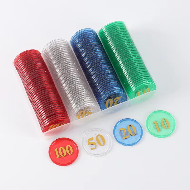 ABS fichas de color fichas de ajedrez y sala de cartas jugando fichas de Mahjong fichas de póquer fichas de oro de plástico