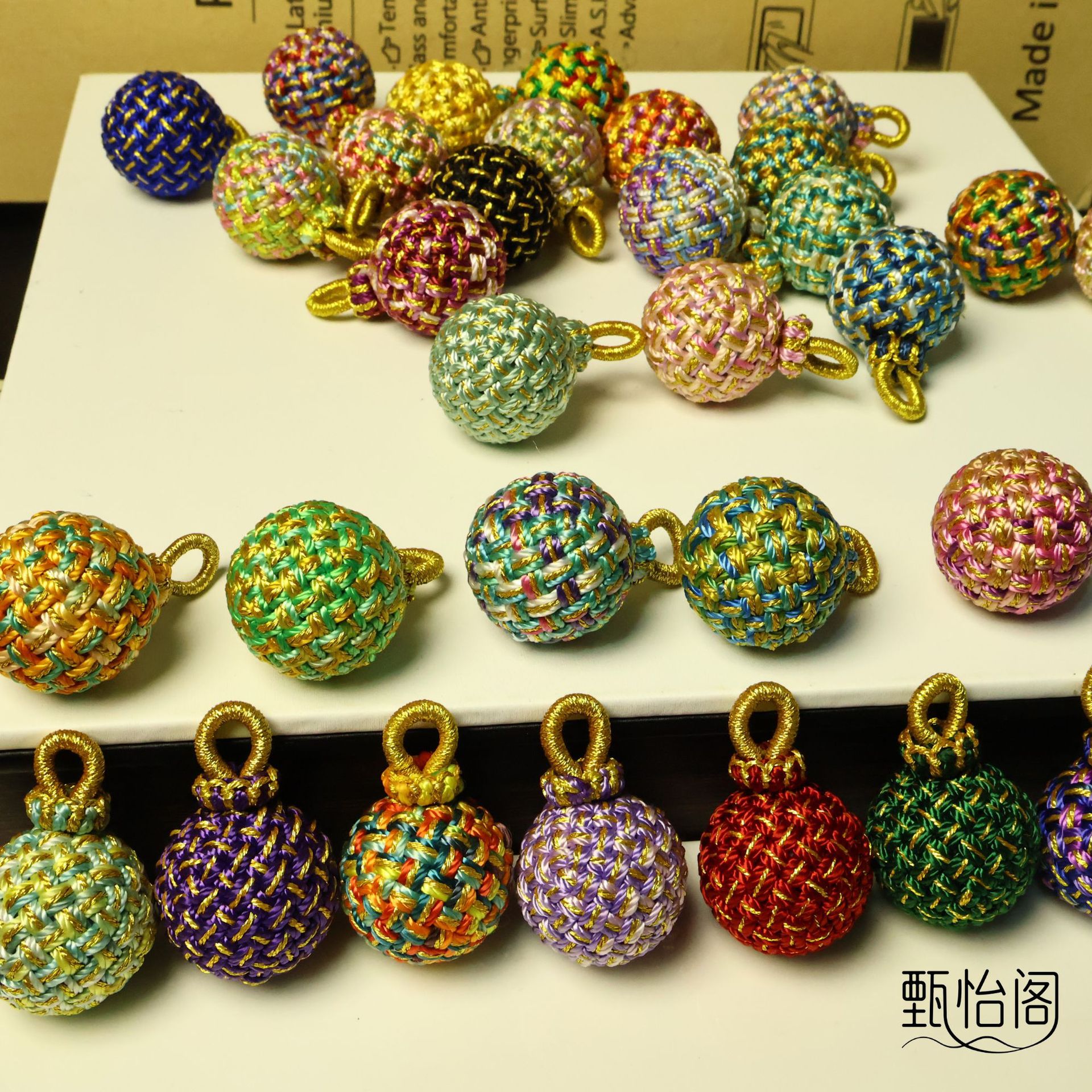 Handmade Exquisite Transfer Ball Wholesale DIY Bag Hanging Mobile Phone Chain with Ball Bing Braided Ball Keychain Pendant Accessories