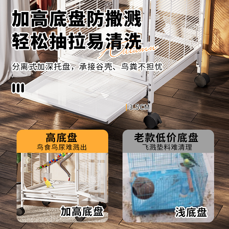 鸟笼横丝透明鹦鹉笼子防溅大号家用玄凤八哥虎皮生态豪华别墅批发|undefined