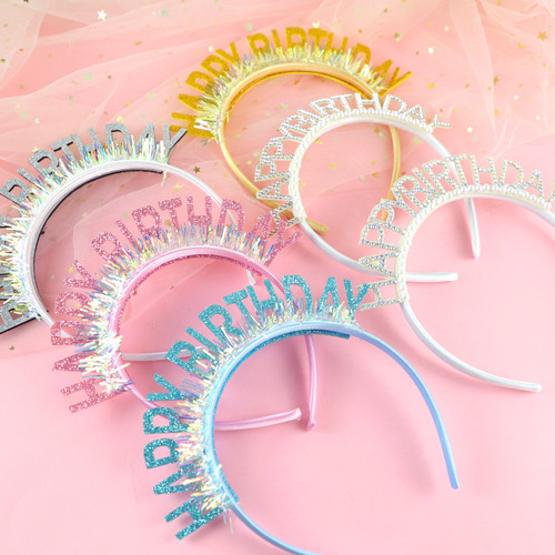 Bright bead birthday hat glitter happybirthday happy birthday headband headband hairpin birthday party
