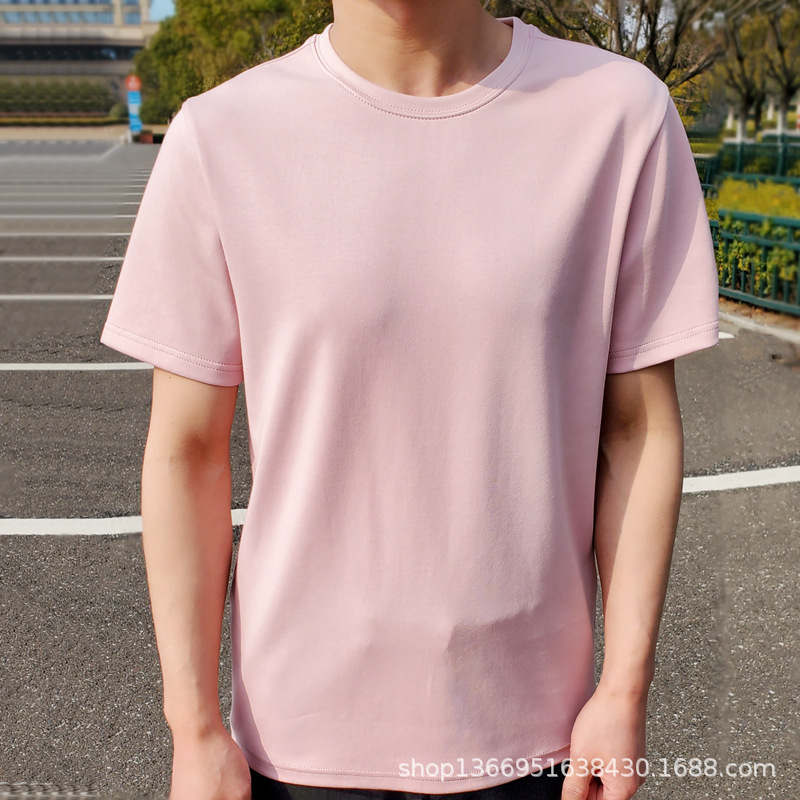 夏の重いポンドの馬の綿の白色の半袖のtシャツの男の丸首の純色の綿の綿のペルー綿のゆったりしている半袖のタイプのtシャツ