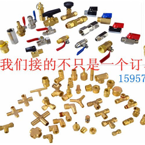 工业黄铜双卡套式三通接头、卡套接头、终端三通接头、铜接头
