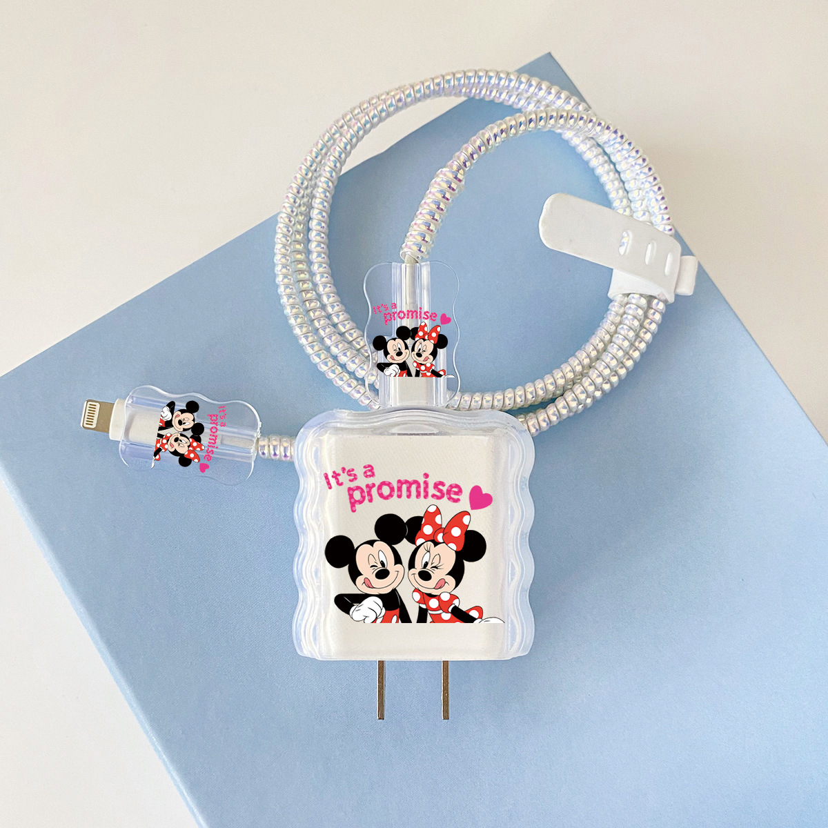 Apple 20w-C1 미키 미니 오버레이 헤드기어 + 물결선 클립 + 1m 레이저 흰색 로프 + 흰색 스트랩