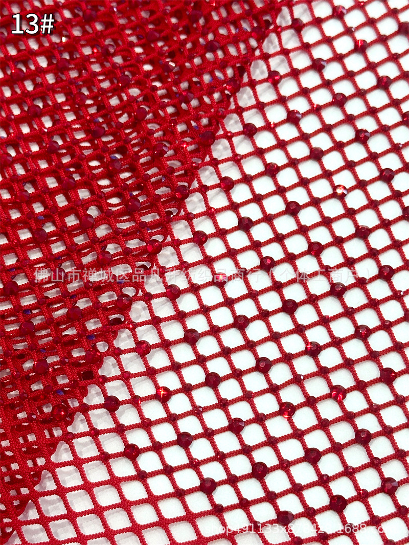 Fabricantes al por mayor tamaño de malla elástica imitación de malla de diamante australiano tela de perforación caliente vestido accesorios de prendas de vestir piezas de corte image 19