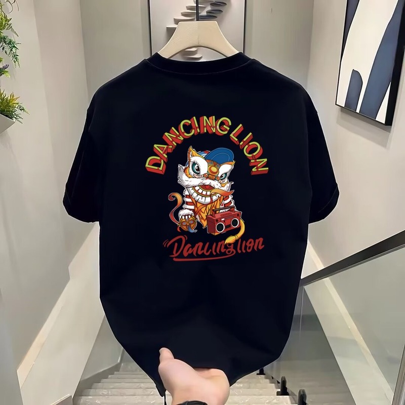 アメリカのトレンディなブランド純綿メンズラウンドネック半袖Tシャツメンズ服夏の新しいルーズ半袖カジュアルトップ|undefined