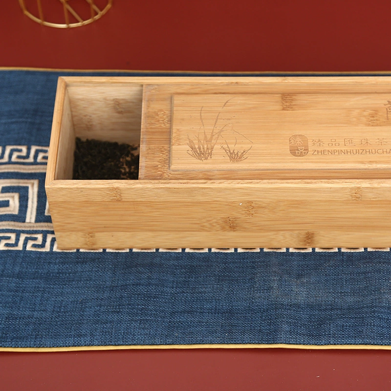 Выдвижная деревянная коробка Ящик для хранения чая Деревянная коробка для чая Подарочная коробка Выдвижная крышка Деревянная коробка для чая