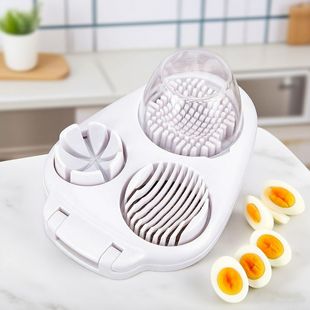 Cross-Border Hot Selling Multifunctional Stainless Steel Three-In-One Egg Cutter Slicer Fancy Egg Cutter Egg Cutting Tool
