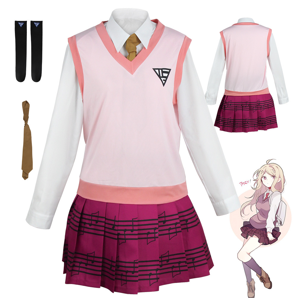 New Danganronpa Cos Clothing Beauty High School Student Campus Jk Uniform Red Pine Maple Cosplay Clothing Factory Ready Stock